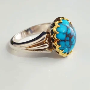 Blue Copper Turquoise Ring, 925 Sterling Silver Ring, December Birthstone Promise Ring