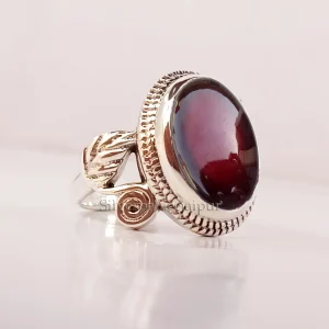 Natural Garnet Gemstone Ring, 925 Sterling Silver, Garnet Ring, Women’s Garnet Ring, Best Gift For Her