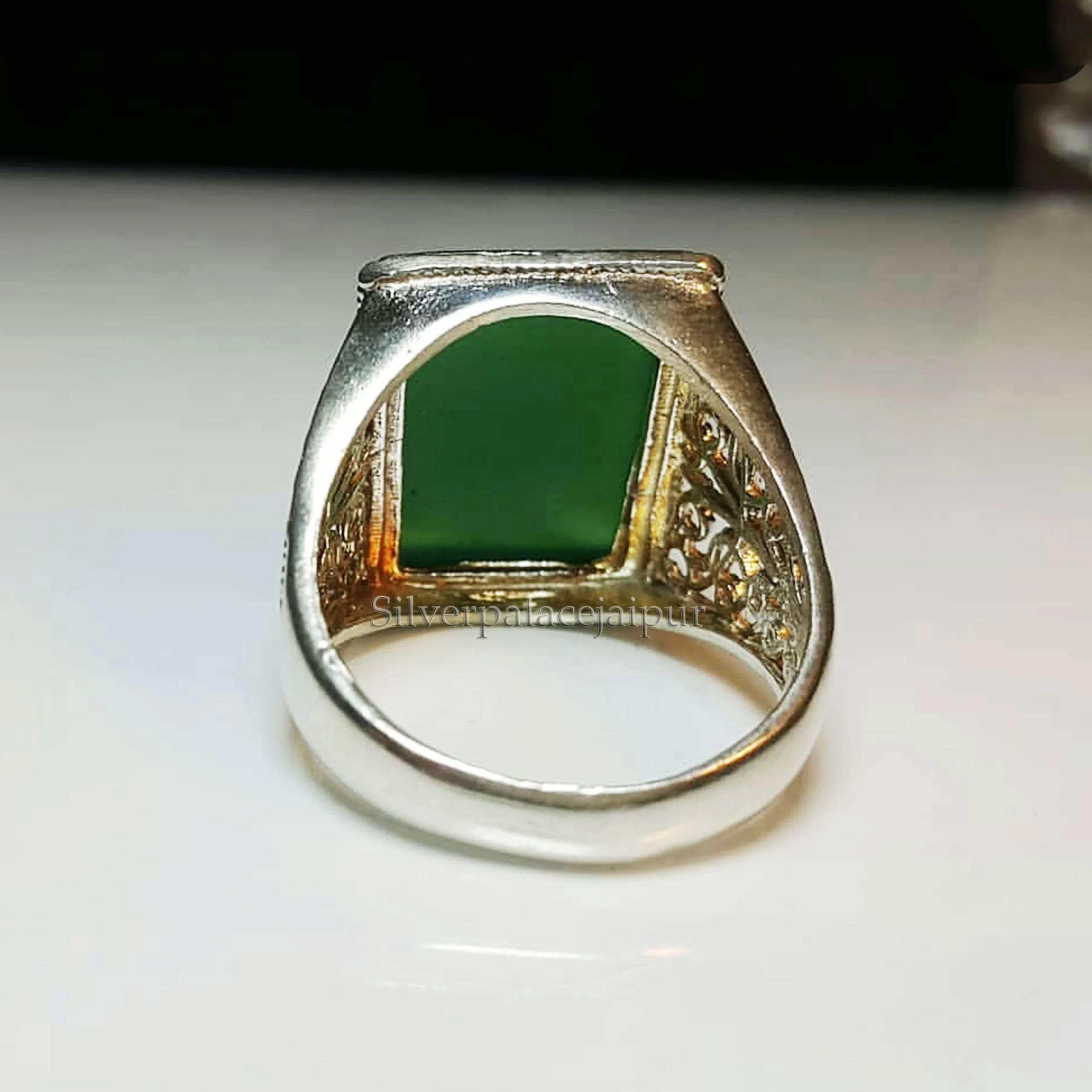 Green Onyx Mens Ring (2) Green Onyx Mens Ring
