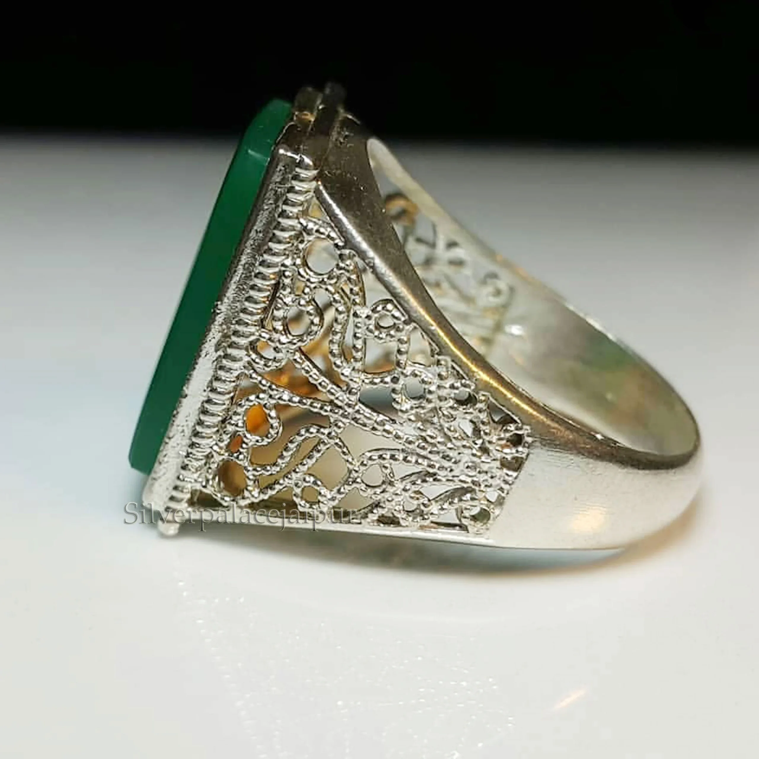 Green Onyx Mens Ring (3) Green Onyx Mens Ring
