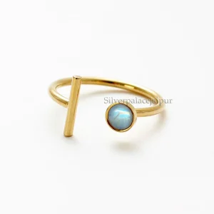Natural Rainbow Moonstone Ring, 925 Sterling Minimalist Ring, Gift For Her