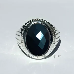 Black Onyx Ring, 925 Solid Silver Ring, Onyx Mens Ring, Onyx Cabochon Ring