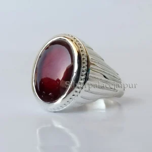 Natural Garnet Gemstone, Gift For Him, 925 Sterling Silver Ring, Father’s day Ring